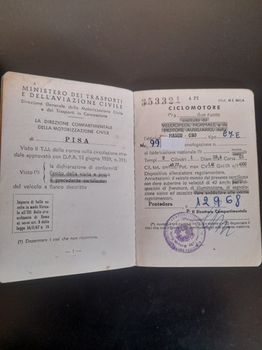 Libretto piaggio ciao - libretto,